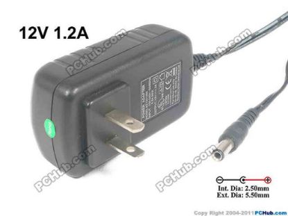 132179 Other Brands KZ1201200 AC Adapter 5V-12V 12V 1.2A, Barrel 5.5/2.5mm, US 2-Pin Plug  Other Brands KZ1201200 AC Adapter 5V-12V 