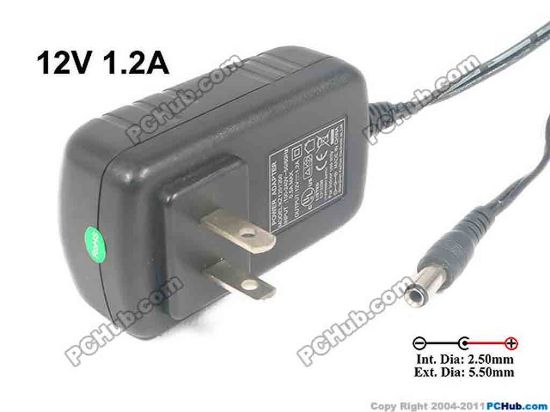 132179 Other Brands KZ1201200 AC Adapter 5V-12V 12V 1.2A, Barrel 5.5/2.5mm, US 2-Pin Plug  Other Brands KZ1201200 AC Adapter 5V-12V 
