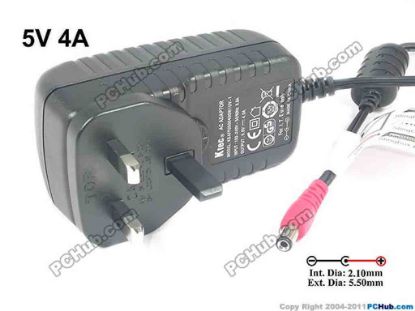 132183 Other Brands Ktec AC Adapter 5V-12V KSAFF0500400W1UV-1, 5V 4A, Barrel 5.5/2.1mm,UK 2-P Other Brands Ktec AC Adapter 5V-12V 
