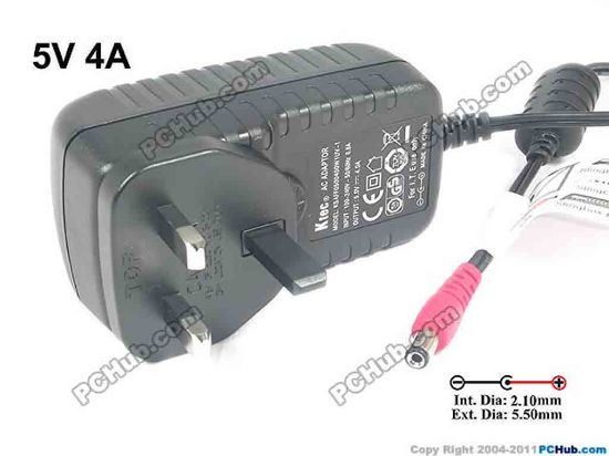 132183 Other Brands Ktec AC Adapter 5V-12V KSAFF0500400W1UV-1, 5V 4A, Barrel 5.5/2.1mm,UK 2-P Other Brands Ktec AC Adapter 5V-12V 