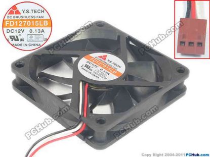 132265 Y.S TECH FD127015LB Server - Square Fan sq70x70x15mm, w70x2x2, 12V 0.13A Y.S TECH FD127015LB Server - Square Fan 