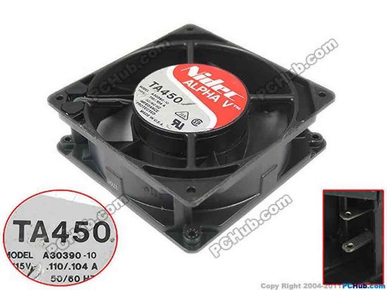 132373 Nidec A30390-10 Server - Square Fan AC 115V 0.110A, 120x120x38mm, 0-wire Nidec A30390-10 Server - Square Fan 