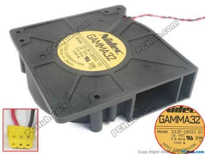 132472 Nidec D12F-18SS1 Server - Blower Fan 01, bw120x120x32mm, 2-wire, 18V 0.8A Nidec D12F-18SS1 Server - Blower Fan