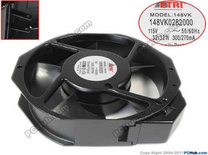132806 ETRI 148VK0282000 Server - Round Fan dia172x150x38mm, 0-wire, 115V 32W ETRI 148VK0282000 Server - Round Fan
