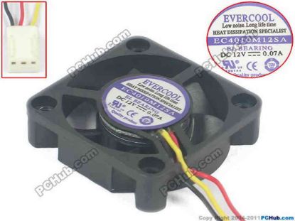 132808 EverCool EC4010M12SA Server - Square Fan sq40x40x10mm, w90x3x3, 12V 0.07A EverCool EC4010M12SA Server - Square Fan 