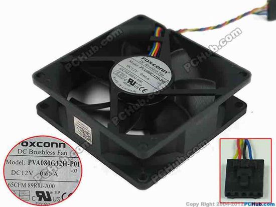 132833 Forcecon PVA080G12H-P01 Server - Square Fan sq80x80x25mm, w70x4x4, 12V 0.60A Forcecon PVA080G12H-P01 Server - Square Fan 