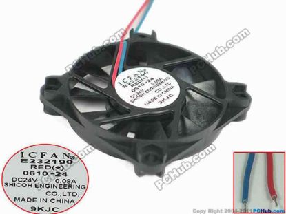 132843 ICFAN / SHICOH F6010AP-24MCW Server - Square Fan sq60x60x10mm, 2-wire, 24V 0.08A ICFAN / SHICOH F6010AP-24MCW Server - Square Fan 