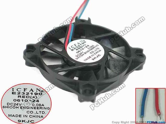 132843 ICFAN / SHICOH F6010AP-24MCW Server - Square Fan sq60x60x10mm, 2-wire, 24V 0.08A ICFAN / SHICOH F6010AP-24MCW Server - Square Fan 