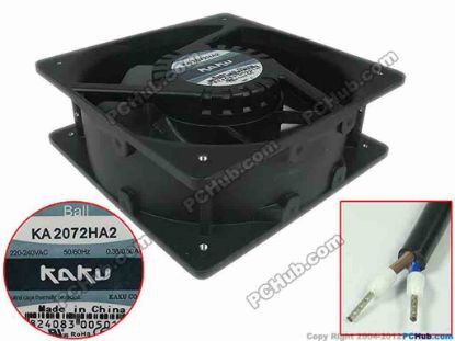 132871 Kaku KA2072HA2 Server - Square Fan DC 220V 0.50A, 208x208x72mm,2-wire Kaku KA2072HA2 Server - Square Fan