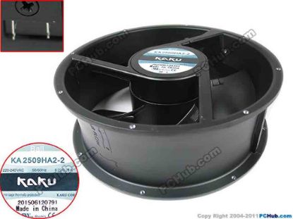 132872 Kaku KA2509HA2-2 Server - Round Fan dia254x254x89mm, 0-wire, 220V 0.28A Kaku KA2509HA2-2 Server - Round Fan 