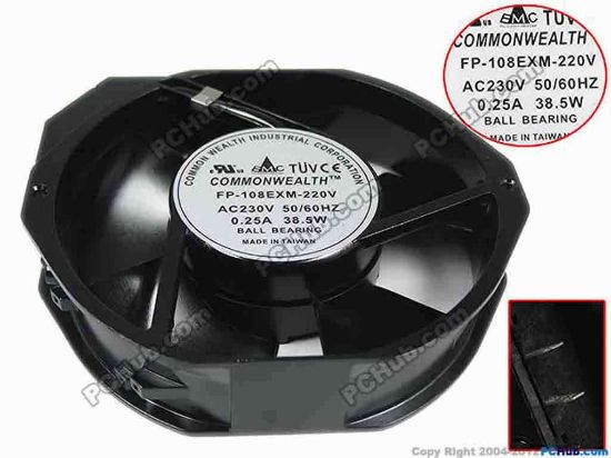 132949 COMMONWEALTH  FP-108EXM  Server - Round Fan dia173x150x40m, 2-wire, 230V 0.25A COMMONWEALTH  FP-108EXM  Server - Round Fan