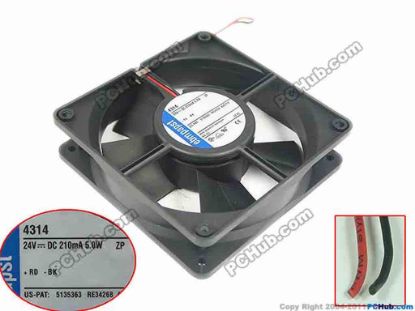 132954 ebm-papst 4314 Server - Square Fan sq120x120x32mm, 2-wire, 24V 5W ebm-papst 4314 Server - Square Fan 
