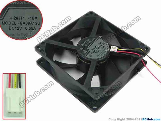 133008 Panasonic FBA09A12U Server - Square Fan sq90x90x25mm, w90x3x3, 12V 0.55A Panasonic FBA09A12U Server - Square Fan 