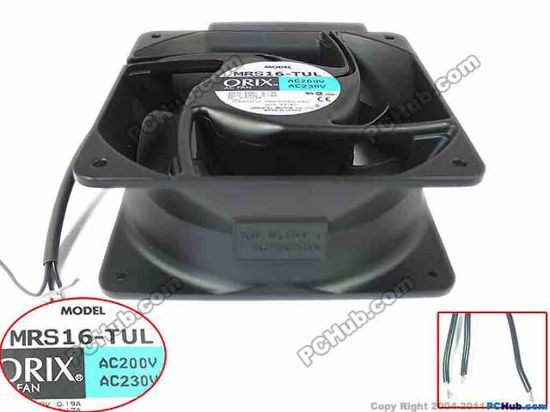133038 ORIX MRS16-TUL  Server - Square Fan sq160x160x62mm, 3-wire, 230V 45W ORIX MRS16-TUL  Server - Square Fan 