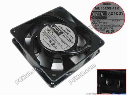 133045 ORIX MU1025S-11X Server - Square Fan sq100x100x25mm, 0-wire,AC 100V 11/9.5W  ORIX MU1025S-11X Server - Square Fan 