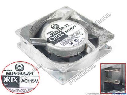 133052 ORIX MU925S-21 Server - Square Fan sq90x90x25mm, 0-wire, 115V 8W ORIX MU925S-21 Server - Square Fan 