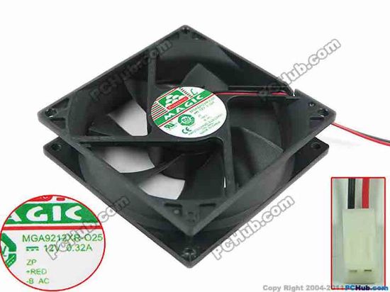 133064 Protechnic Magic MGA9212XR-O25  Server - Square Fan sq92x92x25mm, 2-wire, 12V 0.32A Protechnic Magic MGA9212XR-O25  Server - Square Fan 