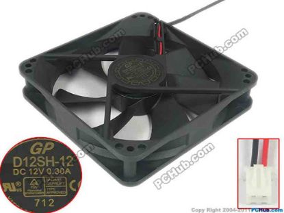 133128 Y.L FAN / Yate Loon D12SH-12 Server - Square Fan sq120x120x25mm, 2-wire, 12V 0.30A Y.L FAN / Yate Loon D12SH-12 Server - Square Fan 