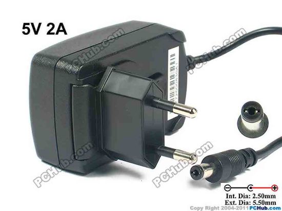 133387 PHIHONG PSC11R-050 AC Adapter 5V-12V 5V 2A, Barrel 5.5/2.5mm, EU 2-Pin Plug PHIHONG PSC11R-050 AC Adapter 5V-12V