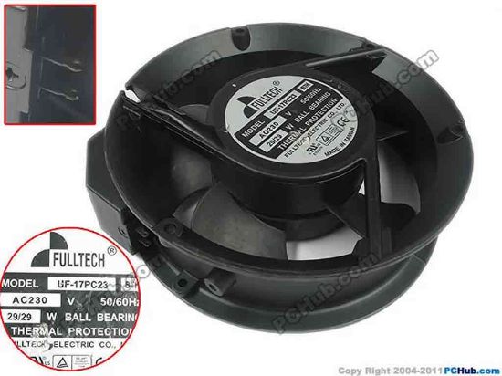 133595 FULLTECH UF-17PC23 Server - Round Fan dia170x170x50mm, 2-pin, 230V 29W FULLTECH UF-17PC23 Server - Round Fan 
