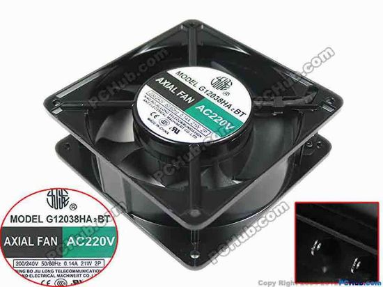 133600 Other Brands G12038HA2BT Server - Square Fan sq120x120x38mm, 2-wire, 220V 0.14A Other Brands G12038HA2BT Server - Square Fan