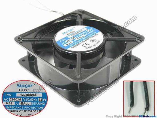 133604 Other Brands 12038B2XL Server - Square Fan sq120x120x38mm, 2-wire, 220V 0.14A Other Brands 12038B2XL Server - Square Fan 