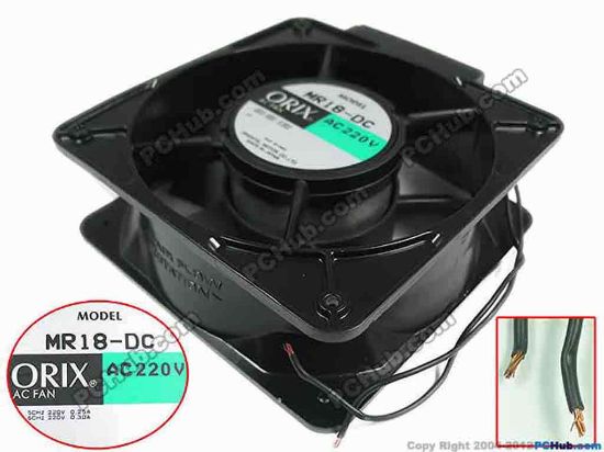 133654 ORIX MR18-DC Server - Square Fan sq180x180x65mm, 2-wire, 220V 0.25A ORIX MR18-DC Server - Square Fan