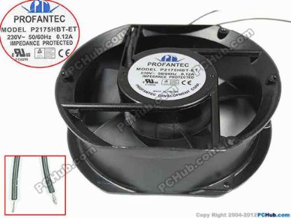 133668 PROFANTEC P2175HBT-ETS Server - Round Fan dia172x150x51mm, 2-pin, 230V 0.12A PROFANTEC P2175HBT-ETS Server - Round Fan