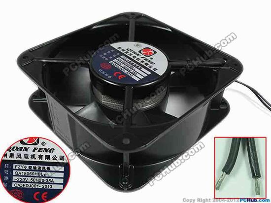 133675 QUAN FENG QA18060HBL2 Server - Square Fan sq180x180x60mm, 2-wire, 220V 0.35A QUAN FENG QA18060HBL2 Server - Square Fan 