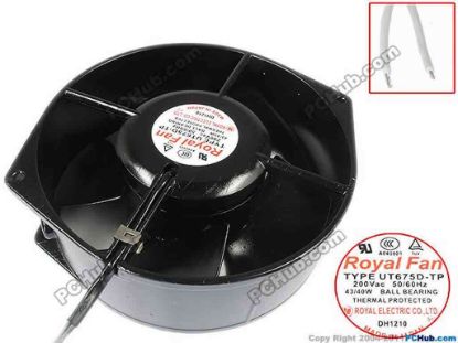 133678 Royal Fan UT675D-TP Server - Round Fan DC 200V 43W, 170x150x55mm, 	2-wire, New Royal Fan UT675D-TP Server - Round Fan