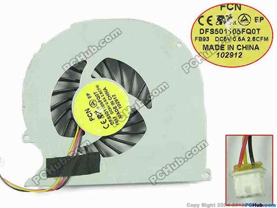 133798 Forcecon DFS501105FQ0T Cooling Fan  FB93, DC5V0.50A, w20x3x3 Forcecon DFS501105FQ0T Cooling Fan  