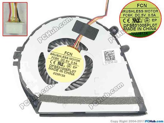 133799 Forcecon DFS531005PL0T Cooling Fan  FC6K, DC5V0.50A, w20x4x4 Forcecon DFS531005PL0T Cooling Fan  
