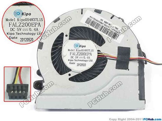 133803 Kipo 054837L1S Cooling Fan  5V 0.40A, w20x4x4 Kipo 054837L1S Cooling Fan  