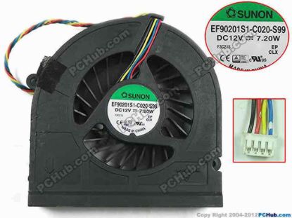 133837 SUNON EF90201S1-C020-S99 Cooling Fan  S99, 12V 7.2W, w20x4x4 SUNON EF90201S1-C020-S99 Cooling Fan  