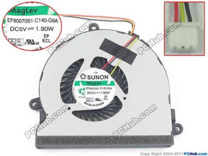 133889 SUNON EF60070S1-C140-G9A Cooling Fan  DC5V1.9W, w20x3x3 SUNON EF60070S1-C140-G9A Cooling Fan