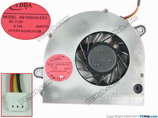 133928 Acer Aspire 4730 Series Cooling Fan  NAYF0, 5V 0.14A, Bare fan Acer Aspire 4730 Series Cooling Fan