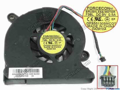 134598 Forcecon DFS551305MC0T Cooling Fan  F98L, 5V 0.50A, w20x4x4 Forcecon DFS551305MC0T Cooling Fan