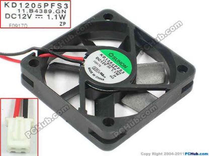 134629 SUNON KD1205PFS3 Server - Square Fan 11.B4389.GN, sq50x50x10mm, w90x2x2, 12V 1.1W SUNON KD1205PFS3 Server - Square Fan 