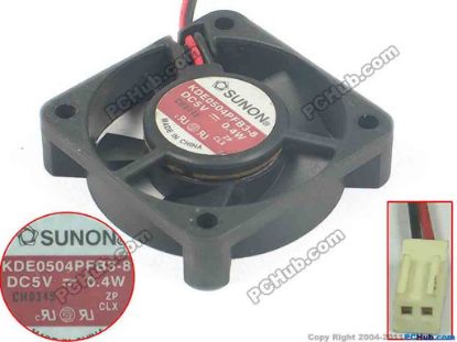 134639 SUNON KDE0504PFB3-8 Server - Square Fan sq40x40x10mm, 2-wire, 5V 0.4W SUNON KDE0504PFB3-8 Server - Square Fan 