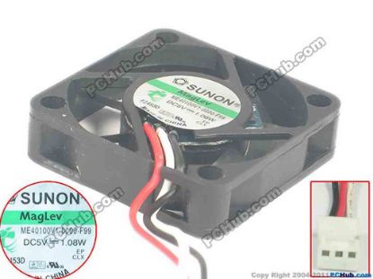 134651 SUNON ME40100V1-0000-F99 Server - Square Fan sq40x40x10mm, 3-wire, 5V 1.08W SUNON ME40100V1-0000-F99 Server - Square Fan 