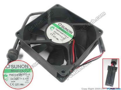 134658 SUNON PMD2408PTV3-A Server - Square Fan sq80x80x25mm, w200x2x2, 24V 3.4W SUNON PMD2408PTV3-A Server - Square Fan 