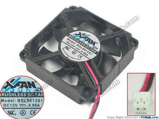 134665 XIFAN / Xinruilian RDL5012S1 Server - Square Fan sq50x50x10, w90x2x2, 12V 0.06A XIFAN / Xinruilian RDL5012S1 Server - Square Fan 