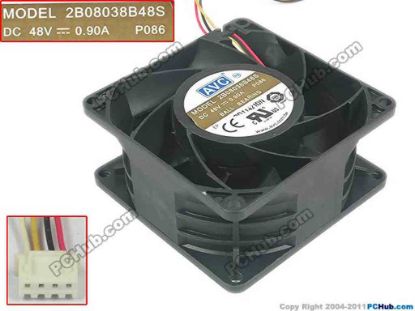 134668 AVC 2B08038B48S  Server - Square Fan P086, sq80x80x38mm, w80x4x4, 48V 0.90A AVC 2B08038B48S  Server - Square Fan 