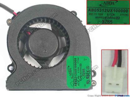 134721 ADDA AB05312UX100000  Server - Blower Fan bw50x50x10mm, 2-wire, 12V 0.12A ADDA AB05312UX100000  Server - Blower Fan 
