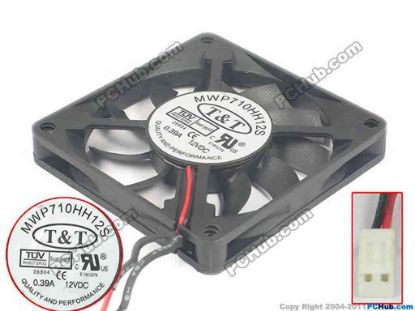 134895 T&T 710HH12S Server - Square Fan 710HH12S, DC 12V 0.39A, 70x70x10mm T&T 710HH12S Server - Square Fan 