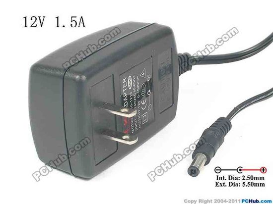 135427 PCH OEM Power AC Adapter 5V-12V 12V 1.5A, 5.5/2.5mm US 2-Pin, New PCH OEM Power AC Adapter 5V-12V 