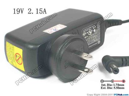 135443 LEI / Leader IU40-11190-011S AC Adapter - NEW Original 19V 2.15A, 5.5/1.7mm, US 2-Pin, New LEI / Leader IU40-11190-011S AC Adapter - NEW Original 