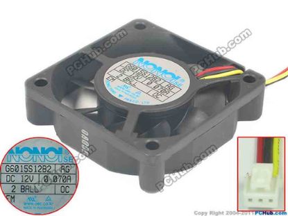 135592 NONOISE G6015S12B2 Server - Square Fan AG, DC 12V 0.070A, 60x60x15mm NONOISE G6015S12B2 Server - Square Fan 