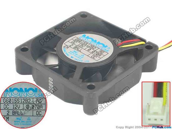 135592 NONOISE G6015S12B2 Server - Square Fan AG, DC 12V 0.070A, 60x60x15mm NONOISE G6015S12B2 Server - Square Fan 