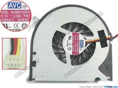 135632 AVC BASB0710R5H Cooling Fan  P007DC5V, 0.50A, Bare fan,  AVC BASB0710R5H Cooling Fan  